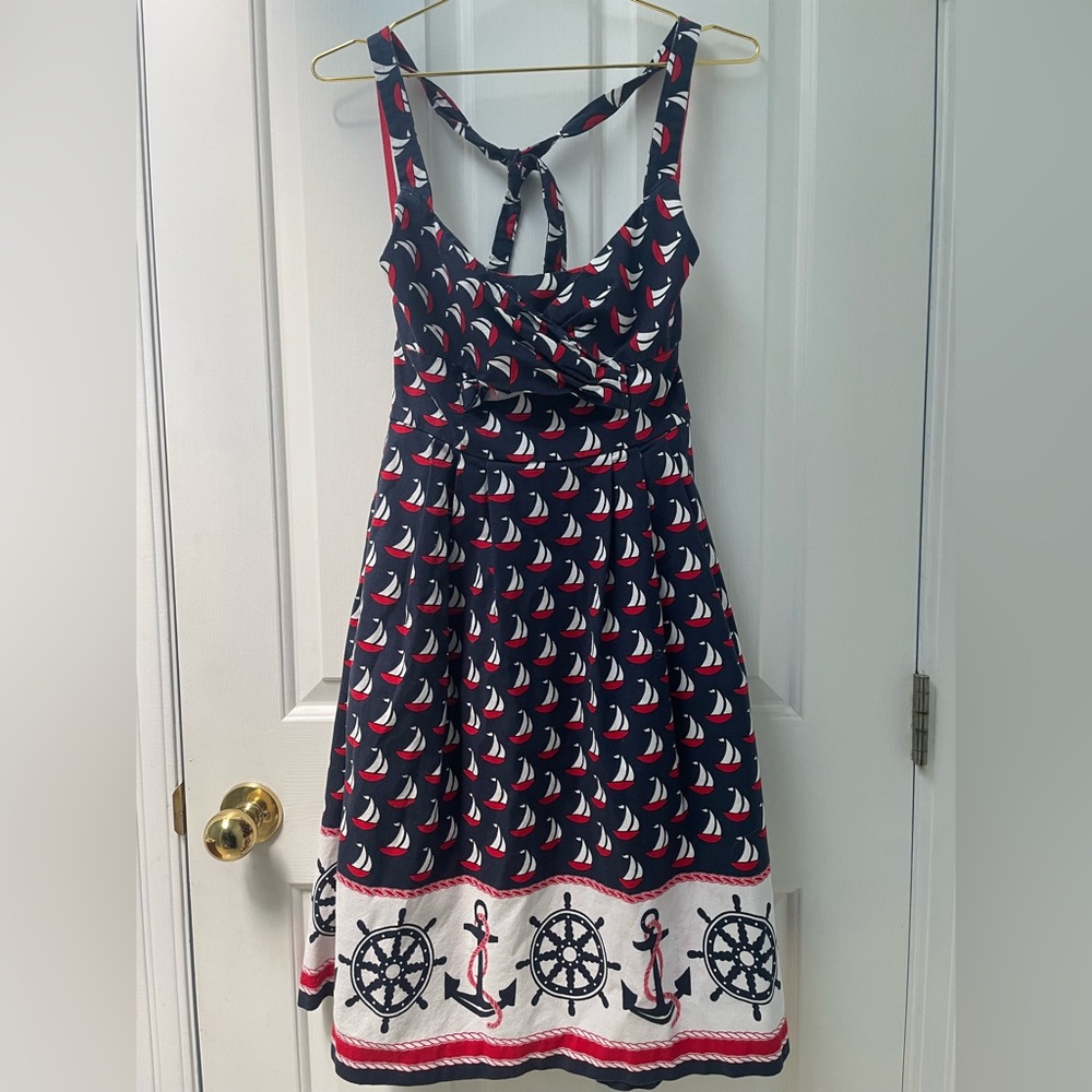S Anthropologie Nautical Themed Halter Dress- Sold As Is